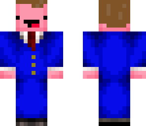 blue suit pig