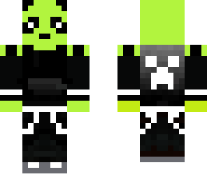 lime skin white panda girl