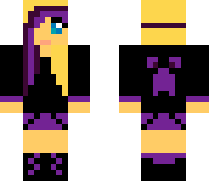 purple creeper hoodie girl