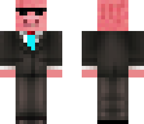 pig in suit aqua
