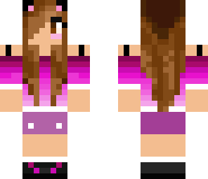brunette girl in a pink shirt