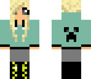 blue hoodie creeper girl