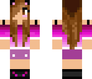 brunette girl in a pink shirt w diff shoes