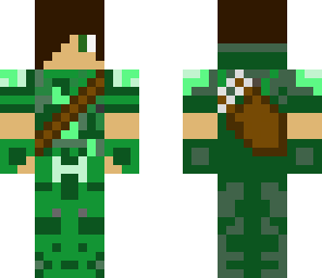 green archer with gauntlets