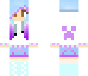 blue and purple creeper girl with darker skin