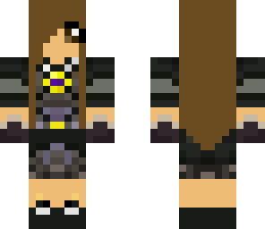 sky army girl with brown hair