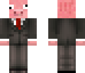 cross-eyed pig in a suit