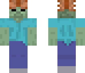zombie with chiken on his head
