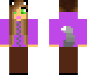 cat girl with purple hoodie