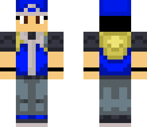 pokemon trainer red wearing blue