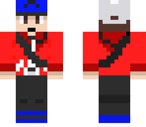 pokemon white male trainer blue hat red shirt