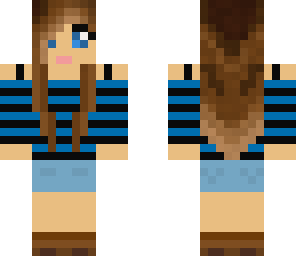 blue stripes girl