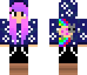 pink haired girl with purple highlights