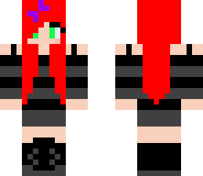 red head with headphones