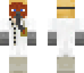 scientist with gas mask