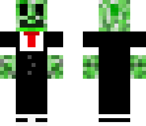 happy creeper in a  suit