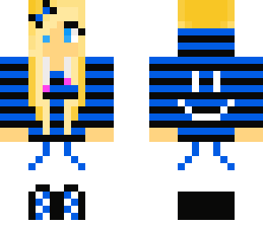 blue striped girl