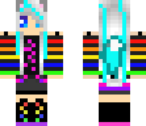 rainbow wolf girl