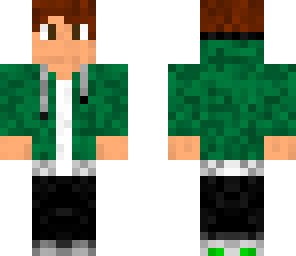 green hoodie man with brown eyes