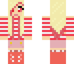 girl with red and white clothing