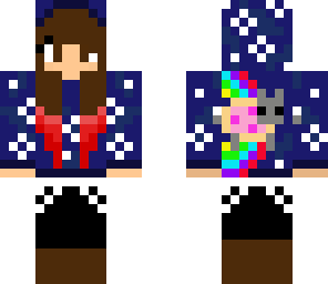 nyan cat hoodie with red diped highlights