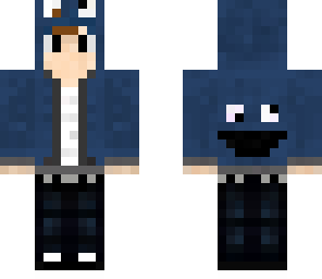 guy in cookie monster hoodie