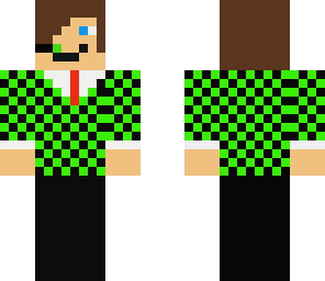 green suit and tie