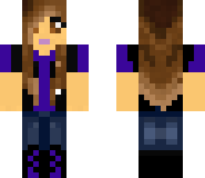 purple vested brunette
