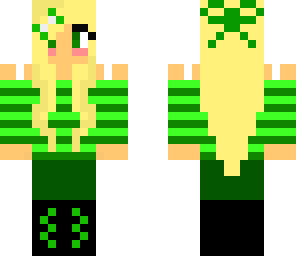 green girl with bows