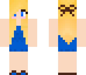 blonde girl in blue