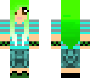 green girl with blue top