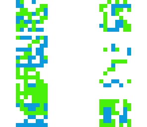 glob of blue and green