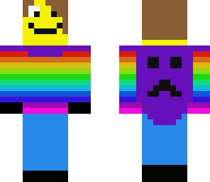 rainbow man with purple cape