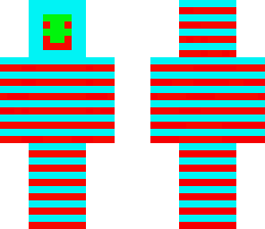 red and blue striped man