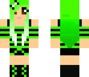 techno girl green