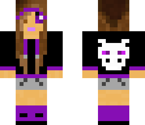 ender girl with wolf hood and dragon skull