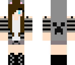 wolf girl with creeper hoodie