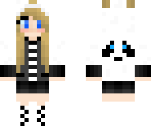 blue eyed panda girl- black eye lashes