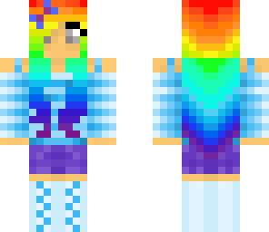 blind rainbow haired girl