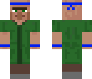 blue sporty villager