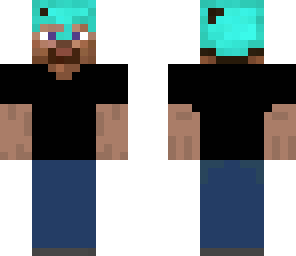 steve in a diamond helm