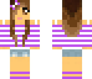 purple stripe girl
