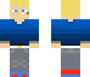 human blue sweater with headphones