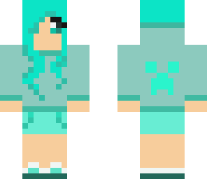aqua girl with creeper hood