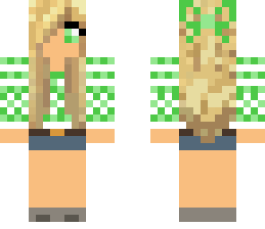 green cute girl