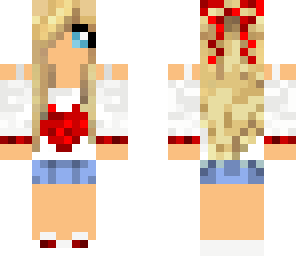 cute blonde heart girl with bow