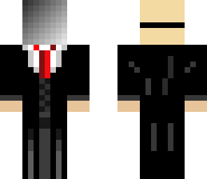 person using slenderman mask and suit