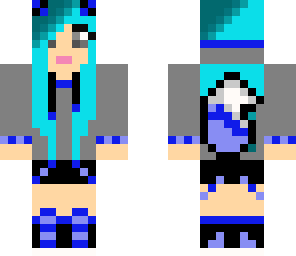 blue haired wolf
