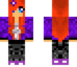 cute red haired purple girl