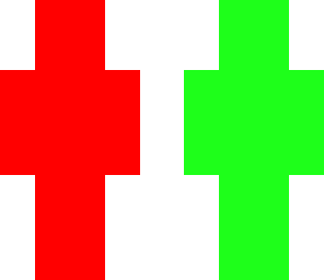 green red